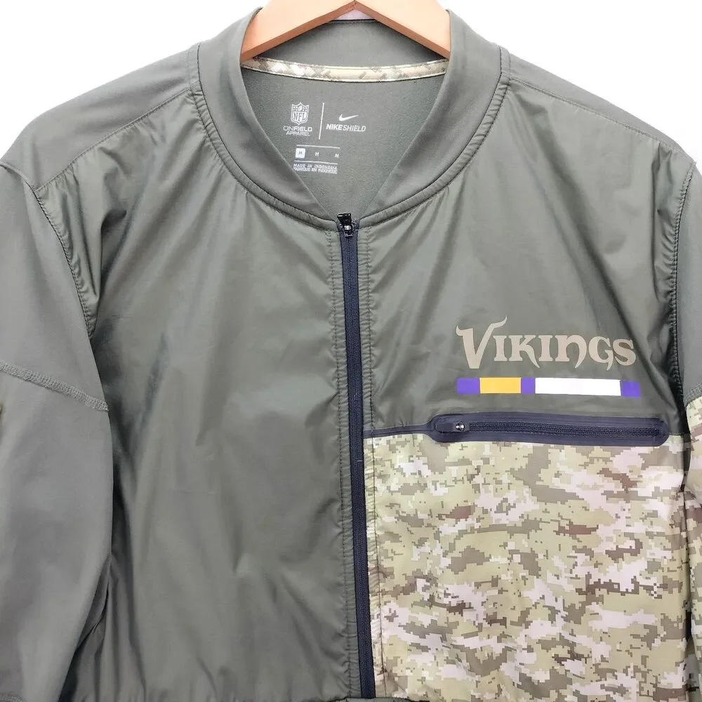 Minnesota Vikings Nike Salute to Service Jacket Men M Camo Military On Field USA